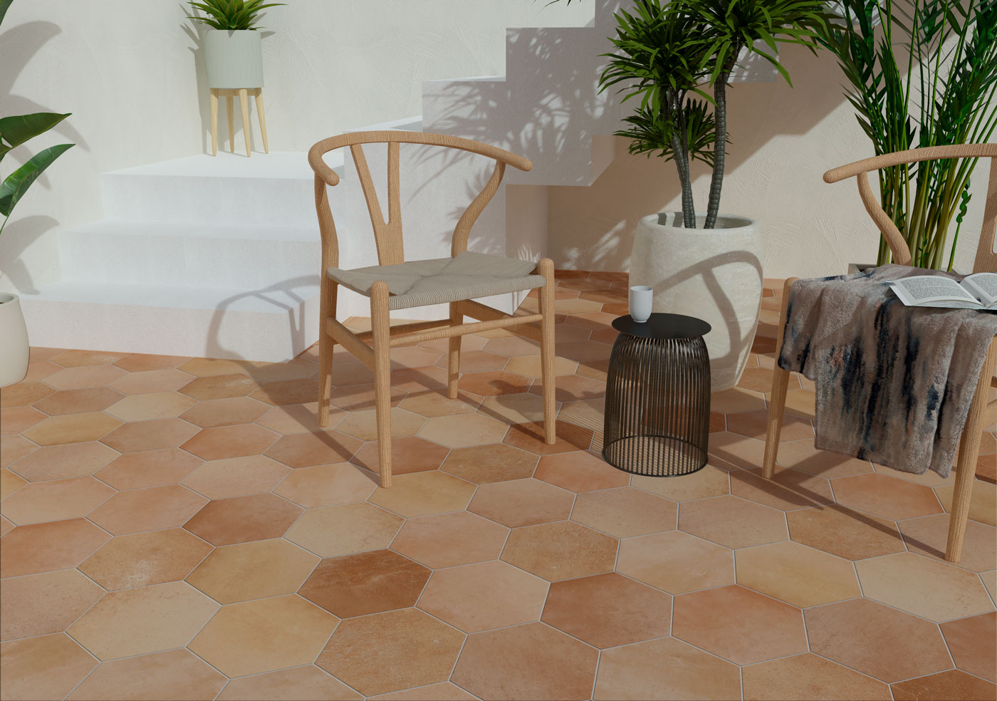 Cerlat Menorca Hex Terre cuite — Faïence, Hex Terre cuite